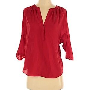 Joie Red V Neck Blouse